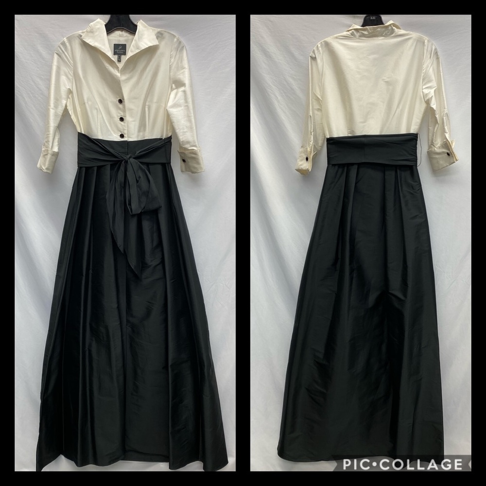 Adrianna-Papell black and white taffeta Gown - Picture 4 of 4